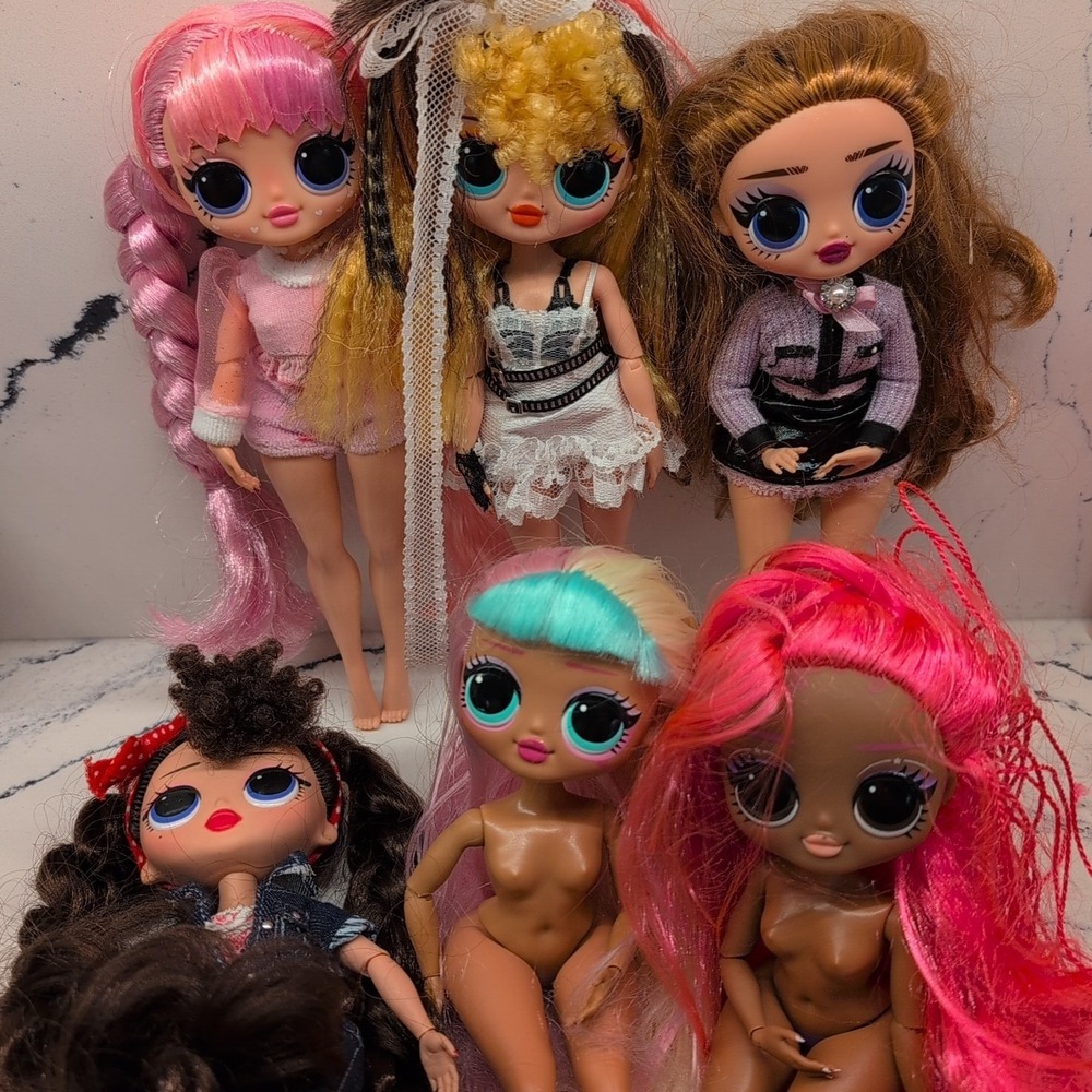 MGA OMG LOL Surprise Doll Lot Of 6 B.B. Pose Boss La‎ Rose Candylicious Remix